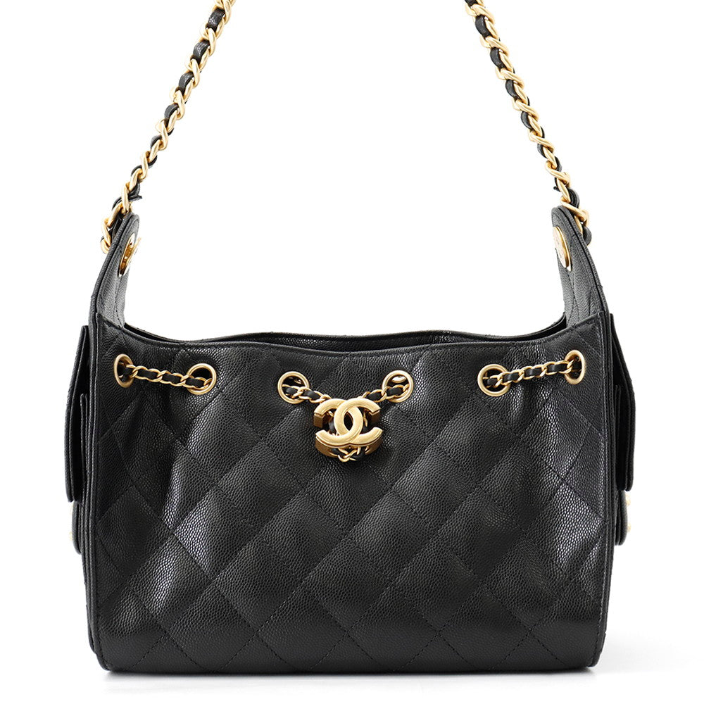 CHANEL CHANEL25 ChainShoulder Bag BlackAS5631 Caviar Leather Size Mini