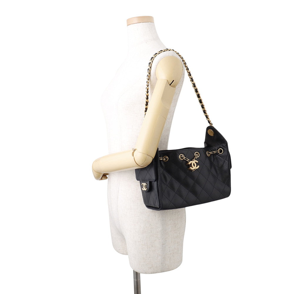 CHANEL CHANEL25 ChainShoulder Bag BlackAS5631 Caviar Leather Size Mini