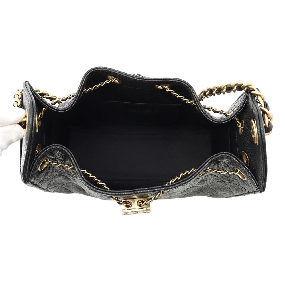 CHANEL CHANEL25 ChainShoulder Bag BlackAS5631 Caviar Leather Size Mini