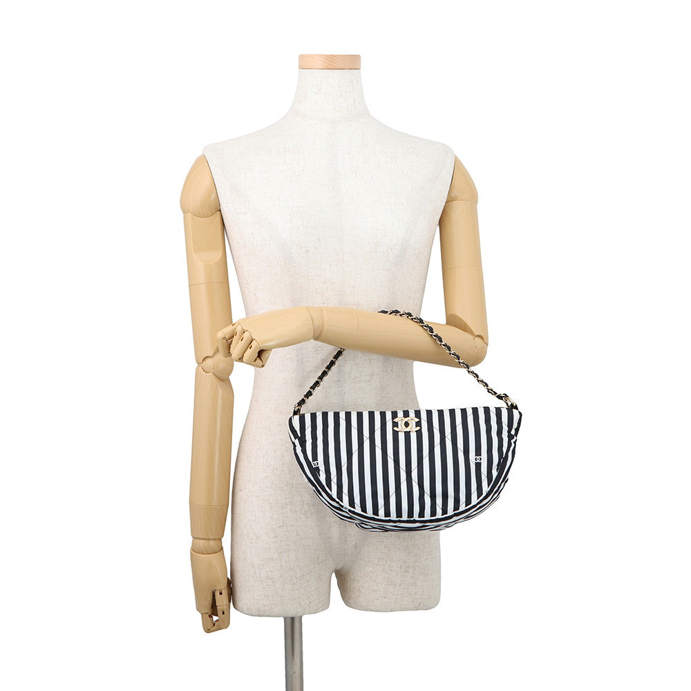 CHANEL Large Hobo 2-Way Bag Black/WhiteAS4698 Nylon Size Large