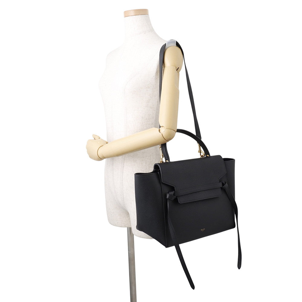 CELINE Belt bag (2-way bag) Black176103 Leather Size Mini