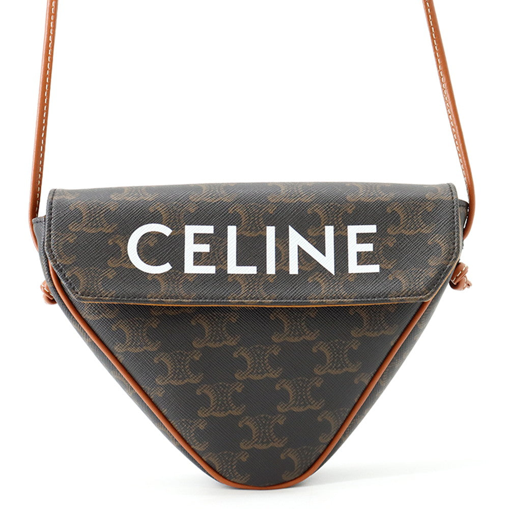 CELINE Triomphe Shoulder Bag Tan195902BZK.04LI PVC Leather
