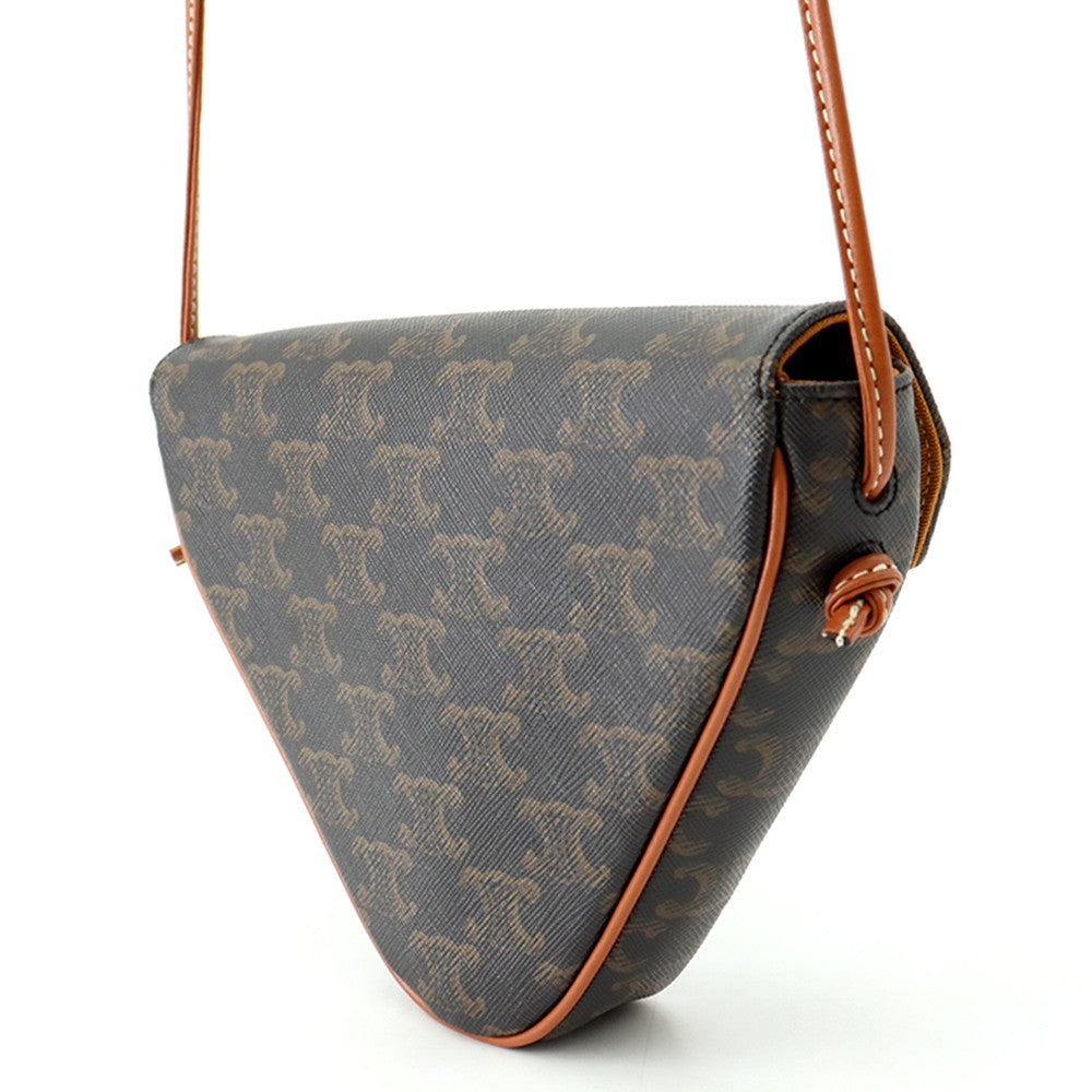 CELINE Triomphe Shoulder Bag Tan195902BZK.04LI PVC Leather