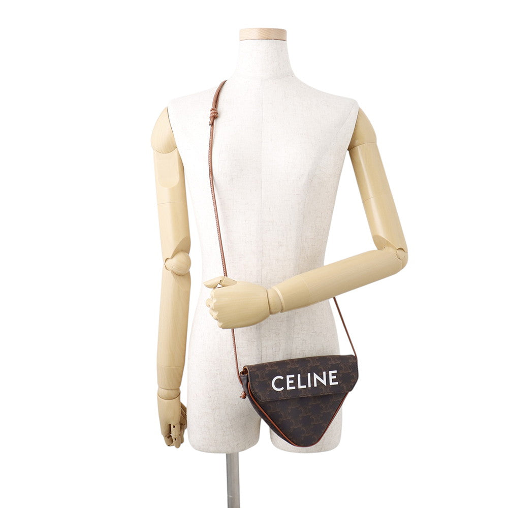 CELINE Triomphe Shoulder Bag Tan195902BZK.04LI PVC Leather